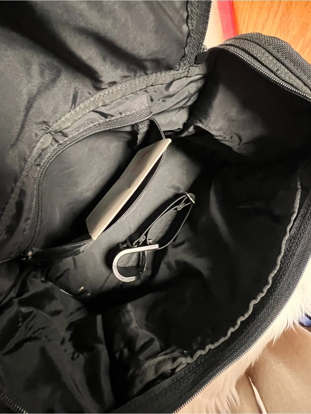 Tumi Black Nylon Messenger Bag with Red Logo Tag